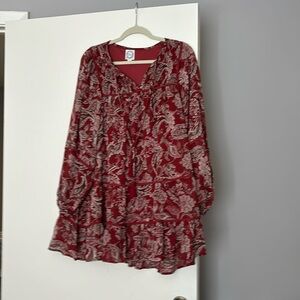 Blue Tain Small Maroon Paisley Dress